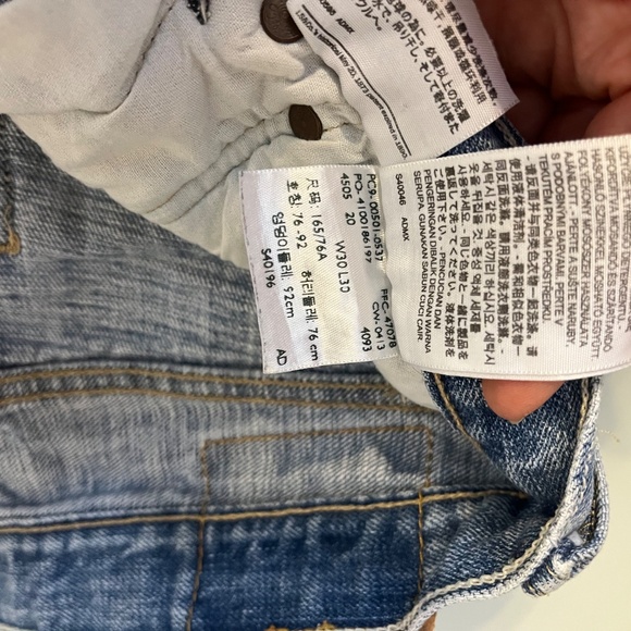 Levi’s 501 Jeans Button Fly Red Tag 30x30 Act 30x29 Blue Light Medium Wash Denim - Picture 7 of 9